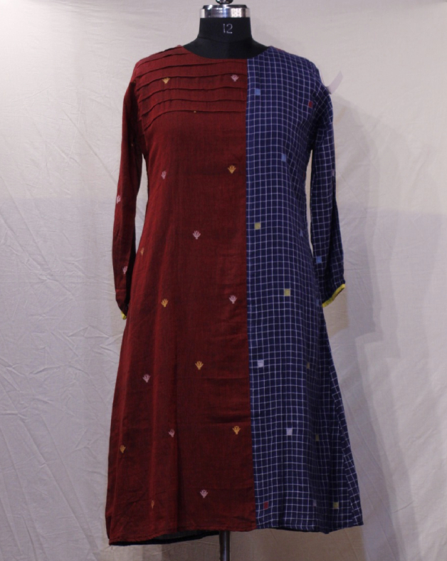 Handwoven Jamdani Cotton Dress