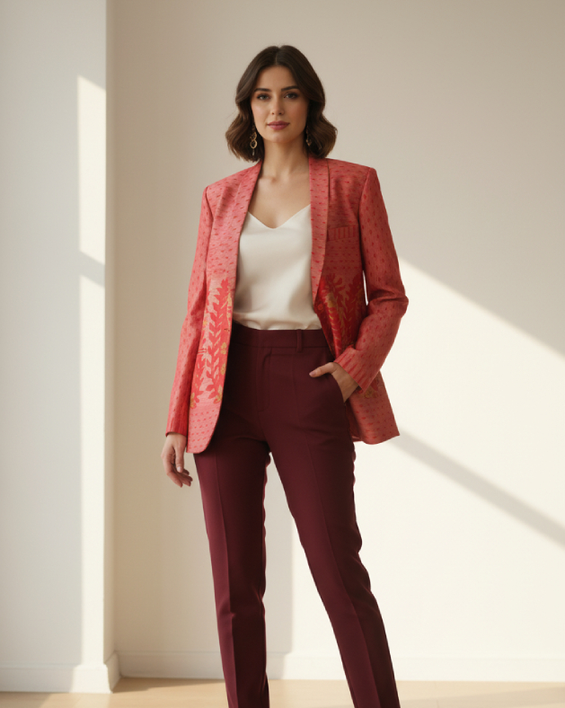 Handwoven Jamdani Blazer – A Fusion of Tradition & Contemporary Style